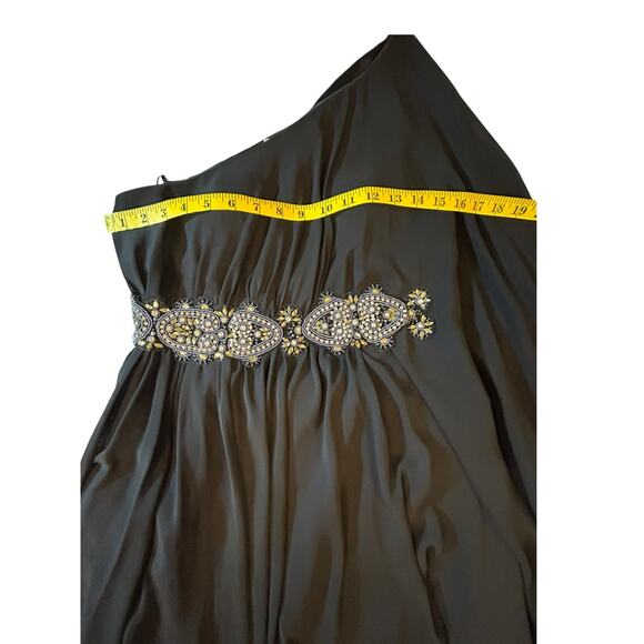Eliza J One-Shoulder Cocktail Mini Dress in Black - Size 6 - Picture 8 of 15
